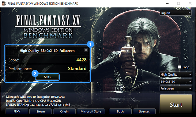 FINAL FANTASY XV WINDOWS EDITION Benchmark